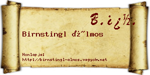 Birnstingl Álmos névjegykártya